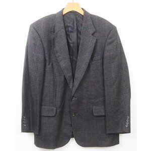 Oscar de la Renta Houndstooth Wool Sport Coat Jacket Two Button Blazer 42R